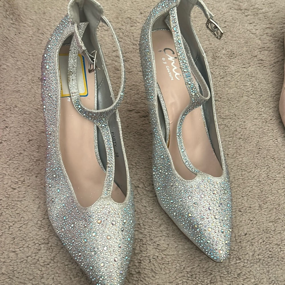 Fairly New Silver Sparkly Heels